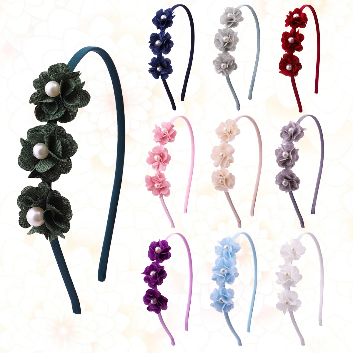 

Floral Pearl Headband Cloth Flower Headwear Lightweight Kids Hair Accessories Women European Style Christmas Party Carnival