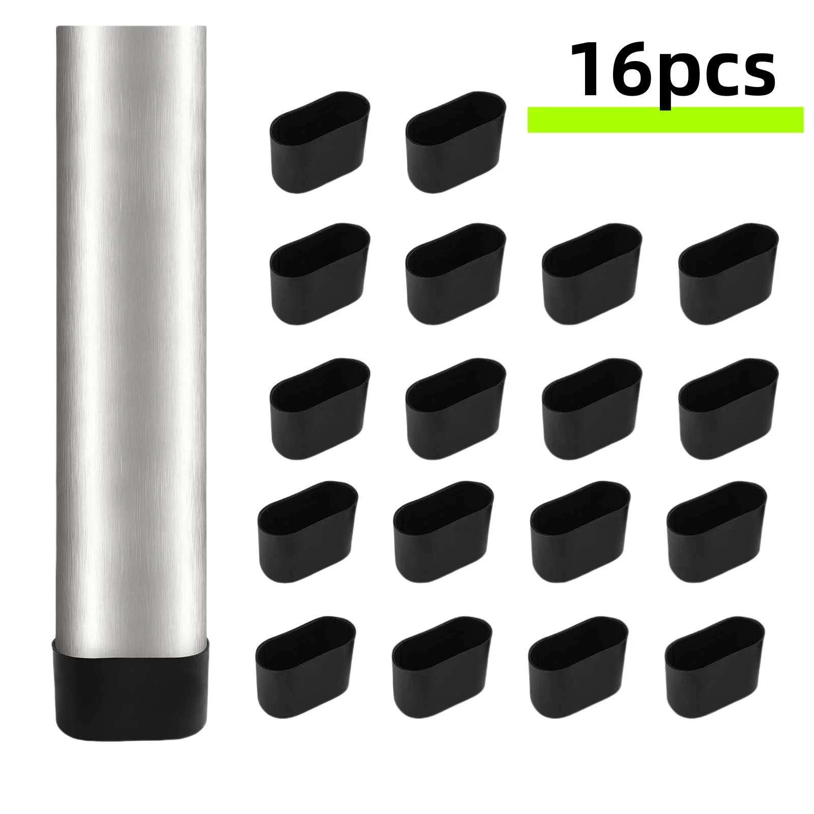 16pcs Transparent Oval Chair Leg Socks Silicone Table Floor Feet Cover Protector Pads Furniture Pipe Hole Plugs Home decoration