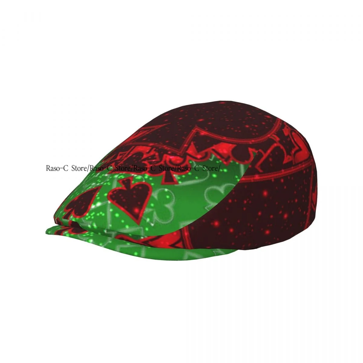 British Gatsby Newsboy Cap For Adults Casino Poker Spades Card Illustration Flat Peaked Cap Autumn Winter Beret Hat