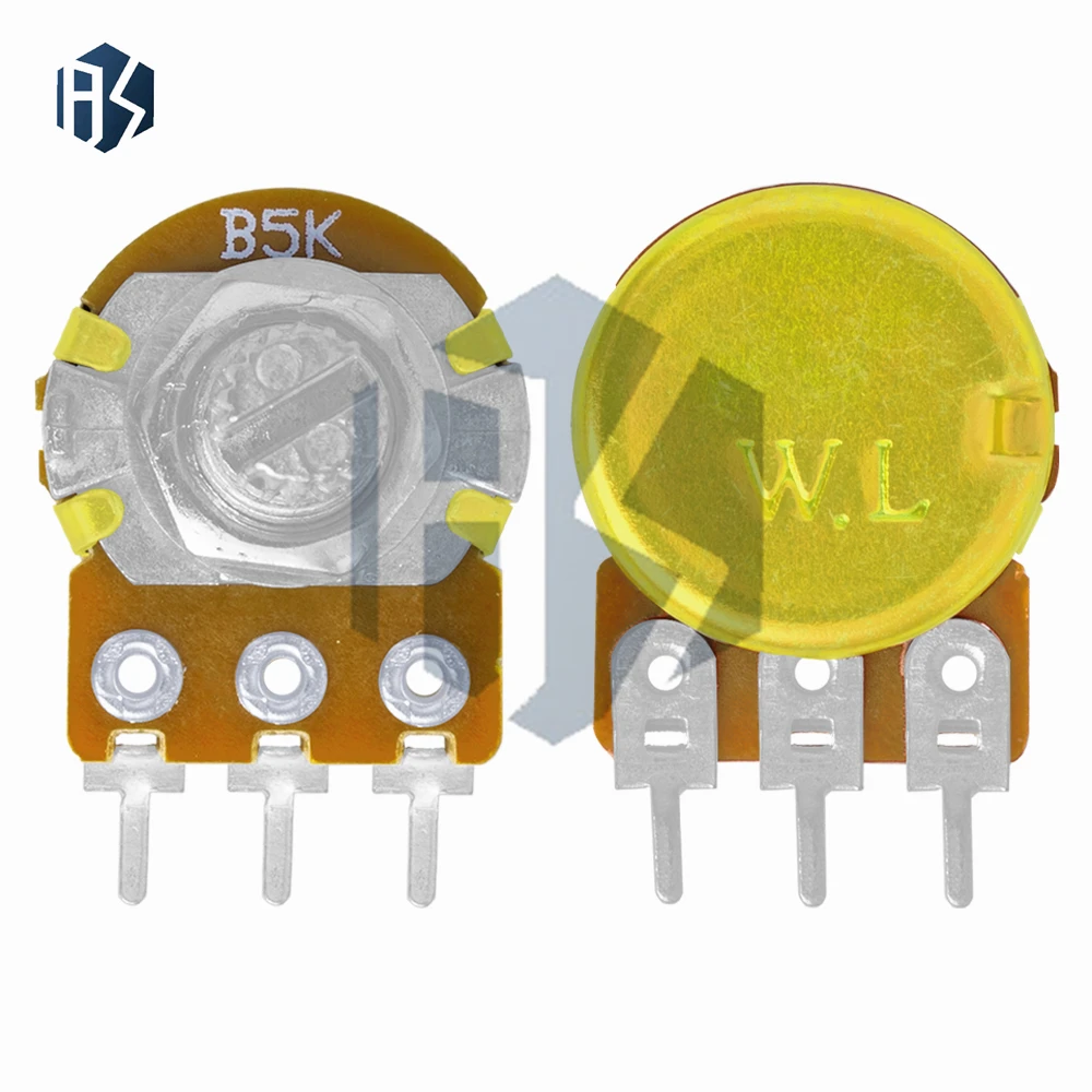 5 Stück WH148 Linearpotentiometer 15 mm Welle mit Muttern und Unterlegscheiben 3-polig WH148 B1K B2K B5K B10K B20K B50K B100K B250K B500K B1M