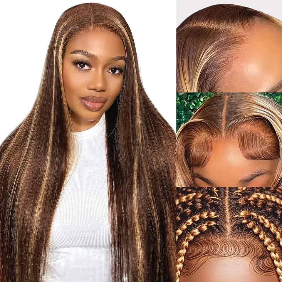 

Выделите парик 100% человеческие волосы, прямые 13x6 HD, кружевные фронтальные парики, бразильское омбре, 13x4 HD, парики из натуральных волос на кружеве для женщин