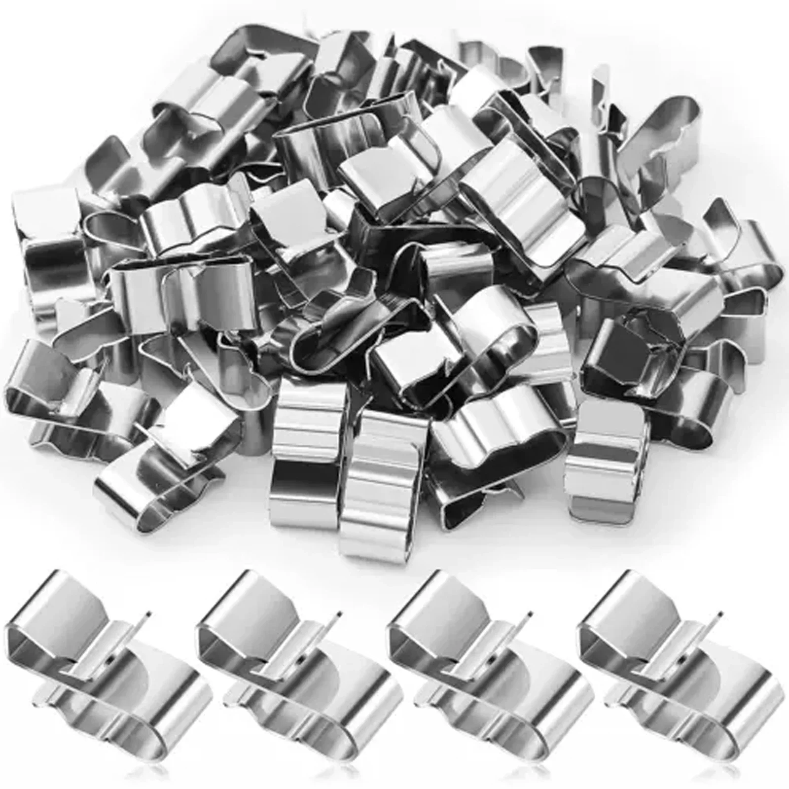 50Pcs 304 Stainless Steel Trailer Frame Wire Clips Cable Clamps Organizer Solar Panel Wire Clip for Wiring Boat Trailers RVs