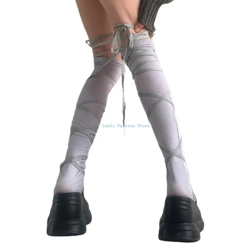 L5YB – bas Ballet à bretelles pour femmes filles, chaussettes dessus du genou, en Nylon, chaussettes hautes, Tube,