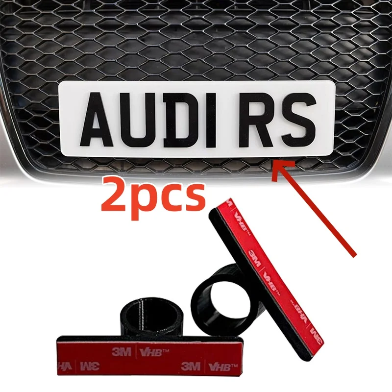 

2PCS Number Plate Clips Holders Kits For Audi Honeycomb Grills License Plate Car Exterior Accessories