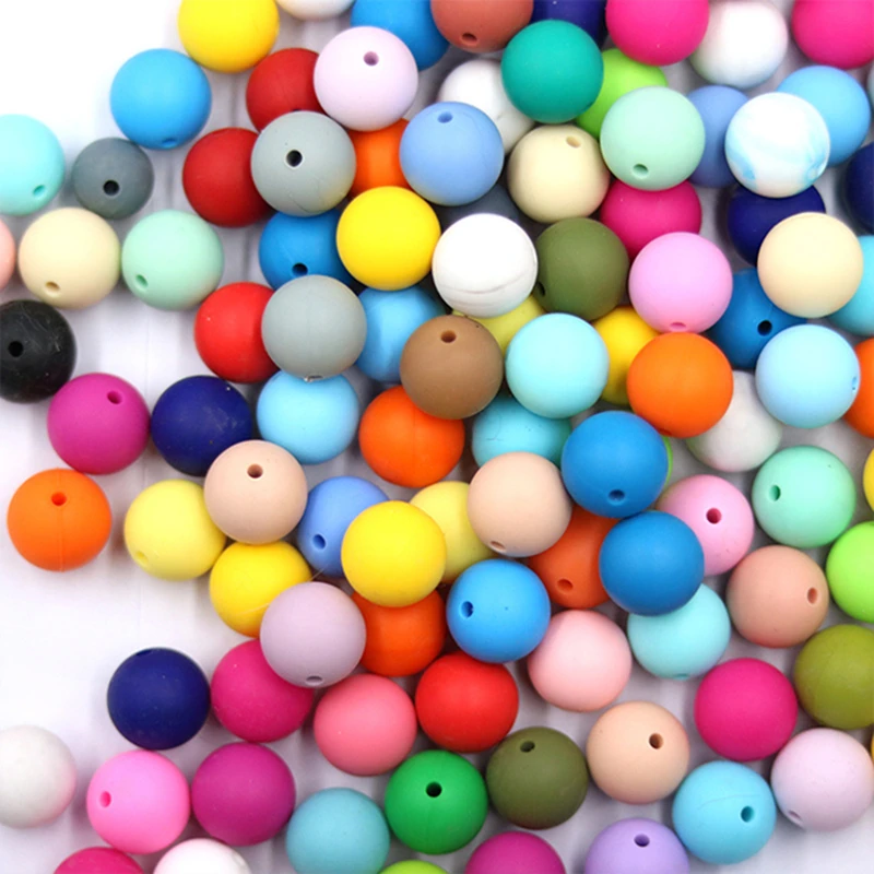 50pcs 19MM Round Silicone Beads BPA Free Food Grade Silicone For Jewelry Making DIY Pacifier Chain Necklace Jewelry Accessories