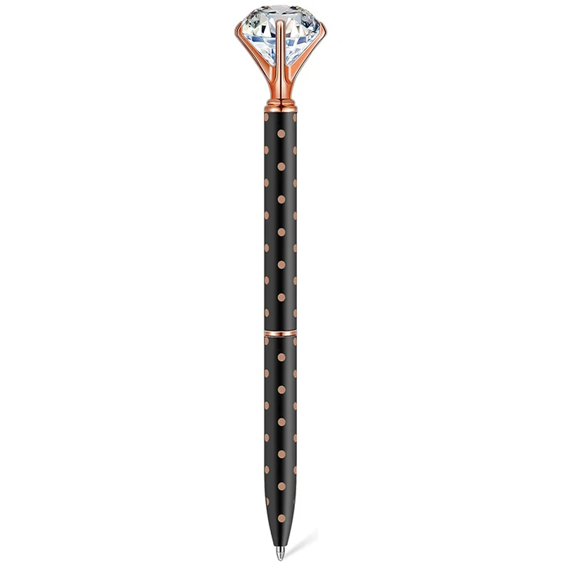 Canetas esferográficas Diamond Metal para mulheres, canetas esferográficas de cristal, tinta preta, presente, material de escritório, 20 peças