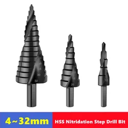 Triangle handle metal step drill bit 4-12/20/32mm, HSS cobalt nitride cone drill bit, wood metal drilling tool drill bit