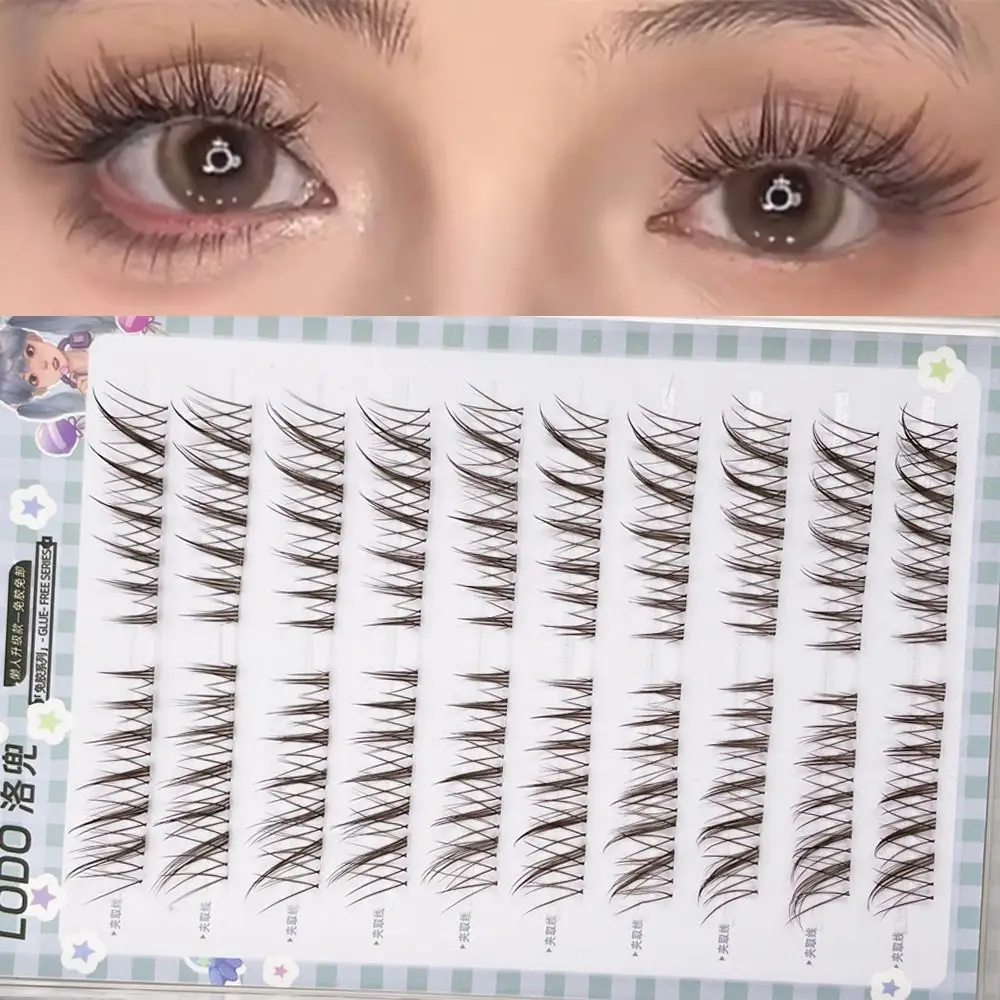 مجموعات براون جلدة الطبيعية ثلاثية الأبعاد عين القط الثعلب الرموش الصناعية Wispy لتقوم بها بنفسك لاش ملحقات رموش فردية لتمديد رمش #4