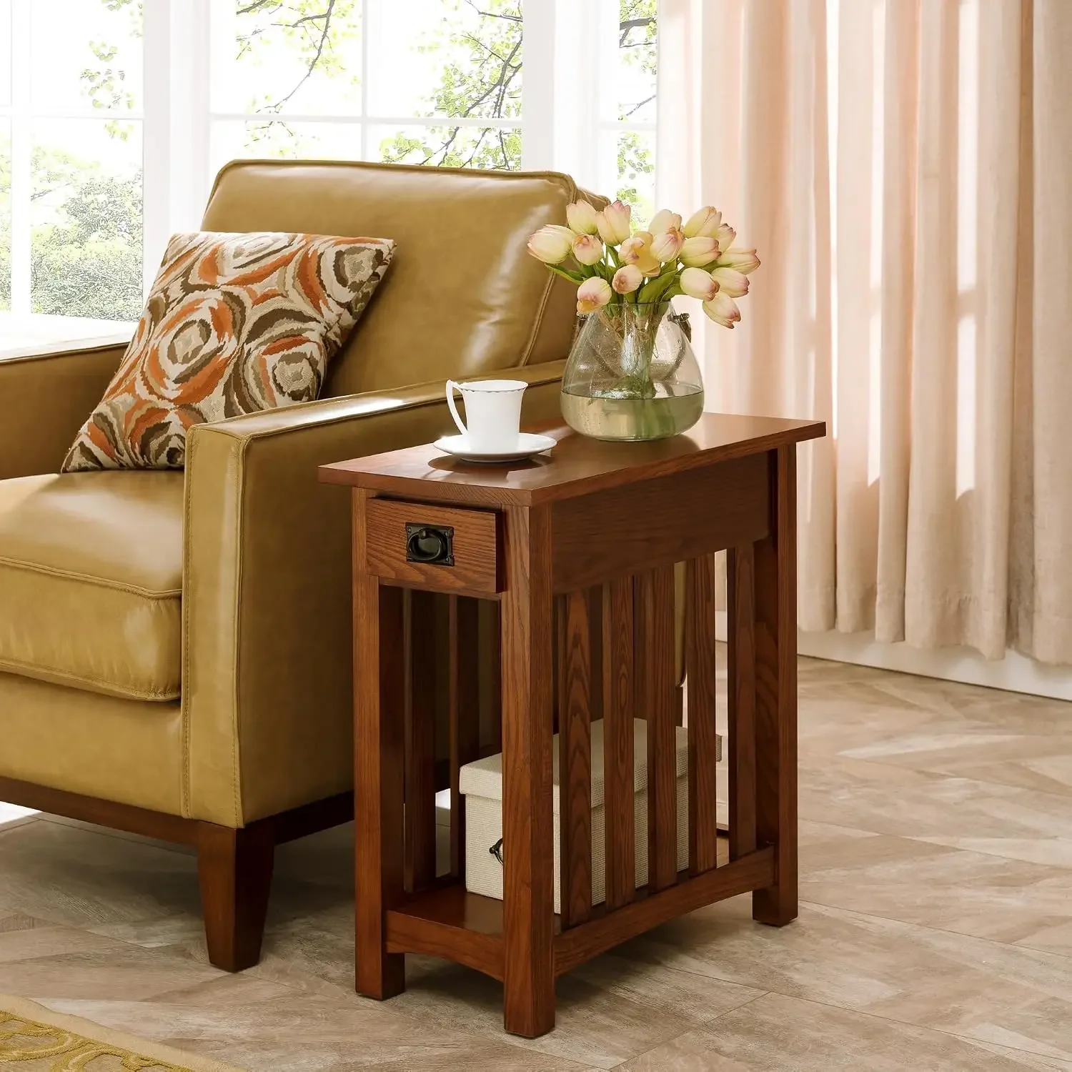BestsellingUSA Stock Mission End Table, 12