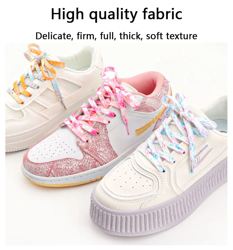 Flache Schnürsenkel für Sneaker, Regenbogen-Bindemuster, personalisierte Schnürsenkel, geeignet für Sportschuhe und Canvas-Schuhe. – Detail 6