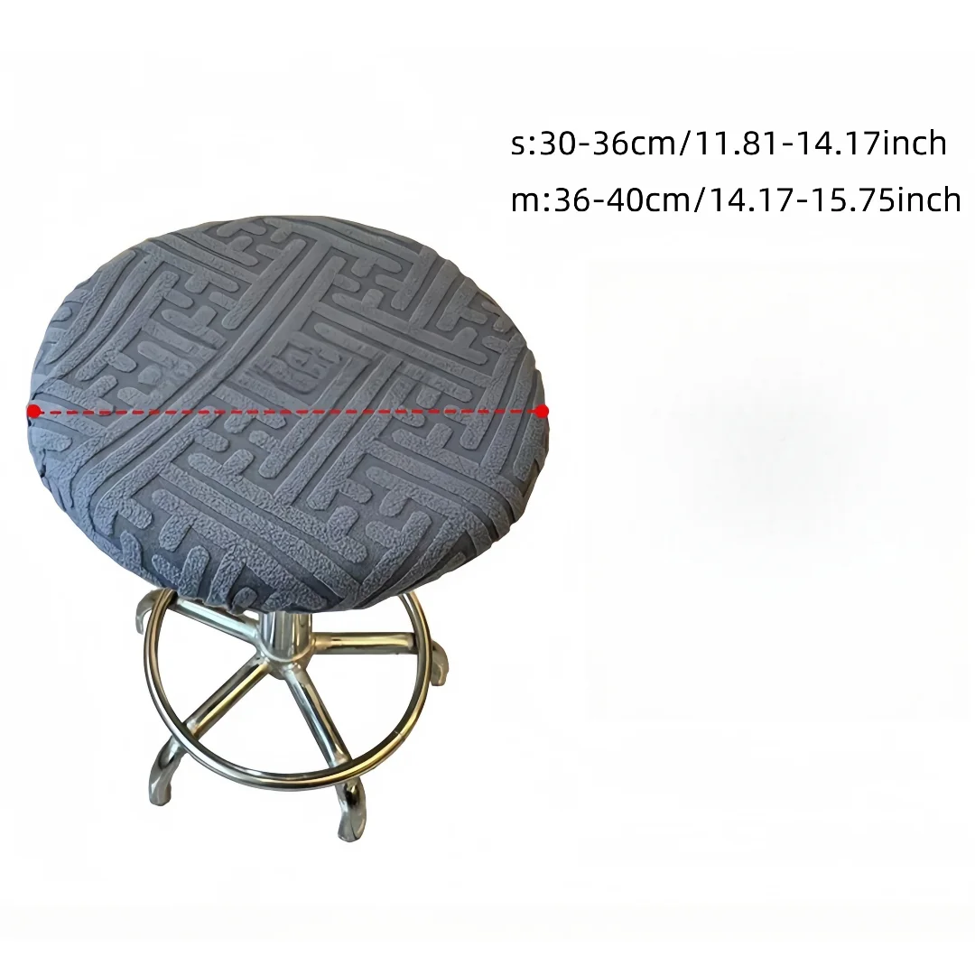 1PC Round Stool Elastic Cushion Cover Dustproof Wear-resistant Chair Cover Soft Bar Swivel Seat Protective Cover Home Textile