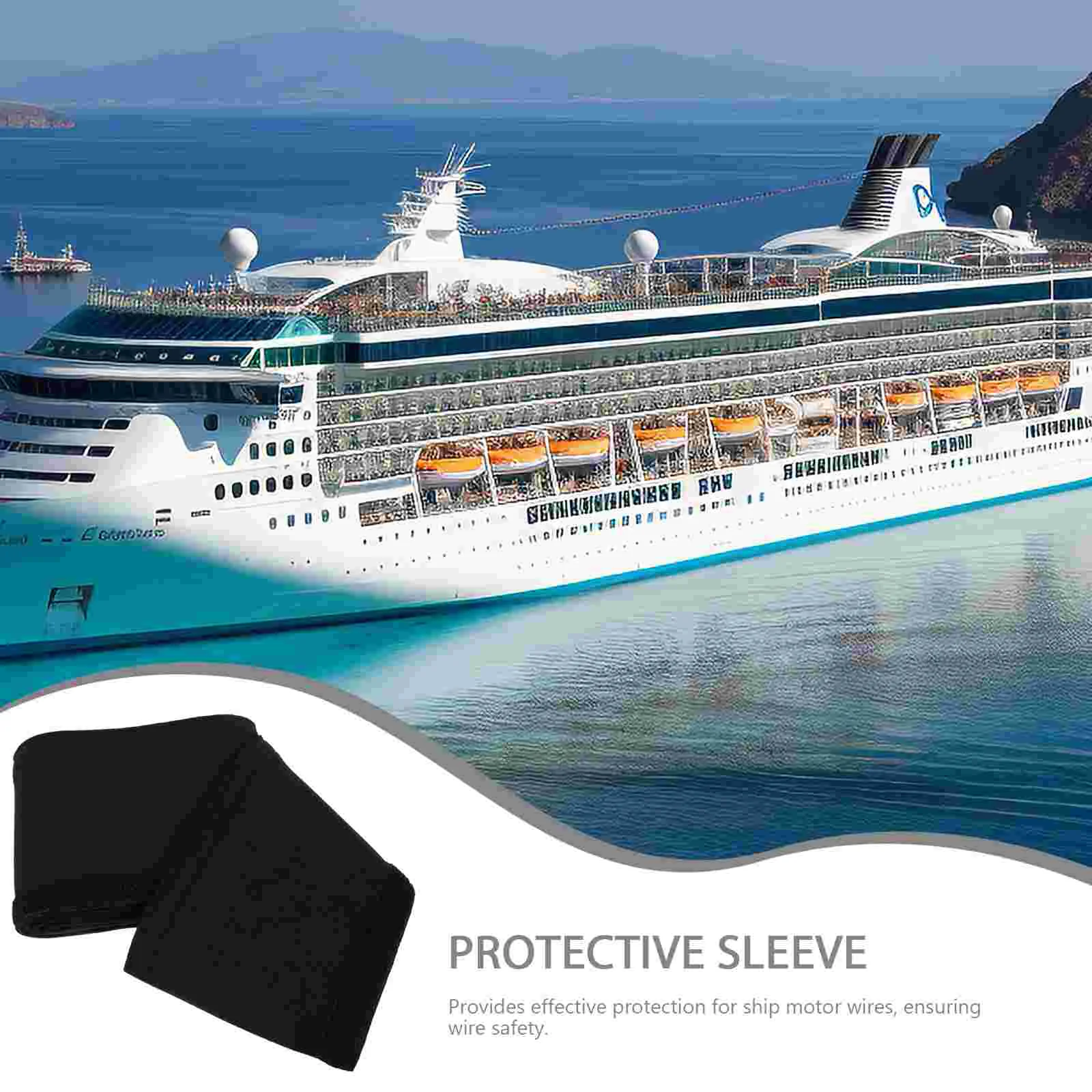 Motor Wire Management Sleeve Protector Trolling Cord Hider Cover Black Neoprene Protective Cable