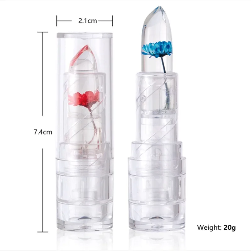 Blumen-Lippenbalsam, Gelee-Textur, feuchtigkeitsspendender, feuchtigkeitsspendender Lippenstift mit natürlichem Extrakt für weiche, glatte Lippen, tägliche Pflege