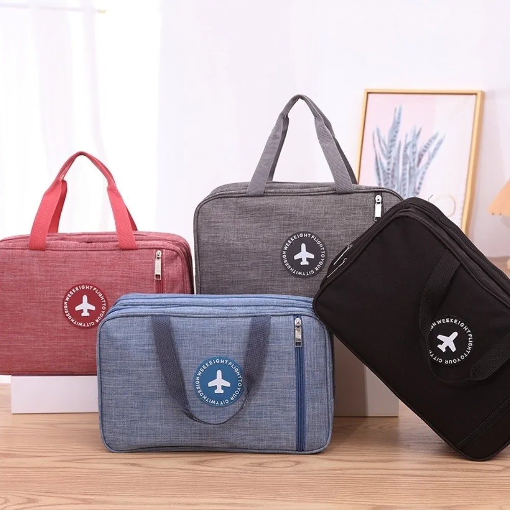 Tas Gym Tahan Lama Terpisah Basah Kering Anti Air Warna Solid Tas Perlengkapan Mandi Pria dengan Pegangan Tas Penyimpanan Perjalanan