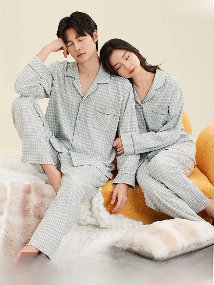li-couple-spwear-coton-long-sve-col-a-carreaux-decontracte-vetements-de-maison-saison-d'automne-tissu-tricote-pour-jeunes-ajustement-confortable