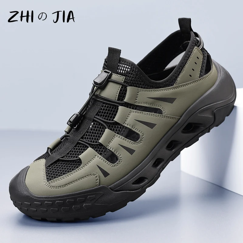 

Уличные дышащие спортивные сандалии на мягкой подошве для отдыха, летние мужские новые сандалии, спортивная походная обувь для альпинизма