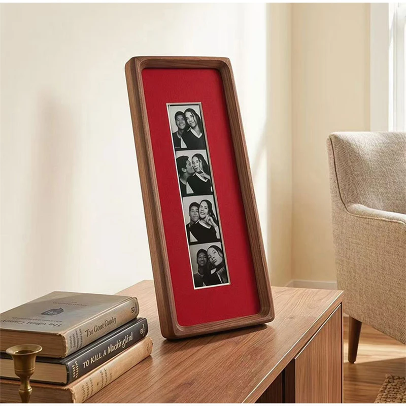 Holz-Fotorahmen für Paare mit Schlüsselhaken, Wandmontierter Bilderrahmen, Modischer Gestreifter Rahmen, Schlüsselhalter, Jubiläumsgeschenk – Detail 9