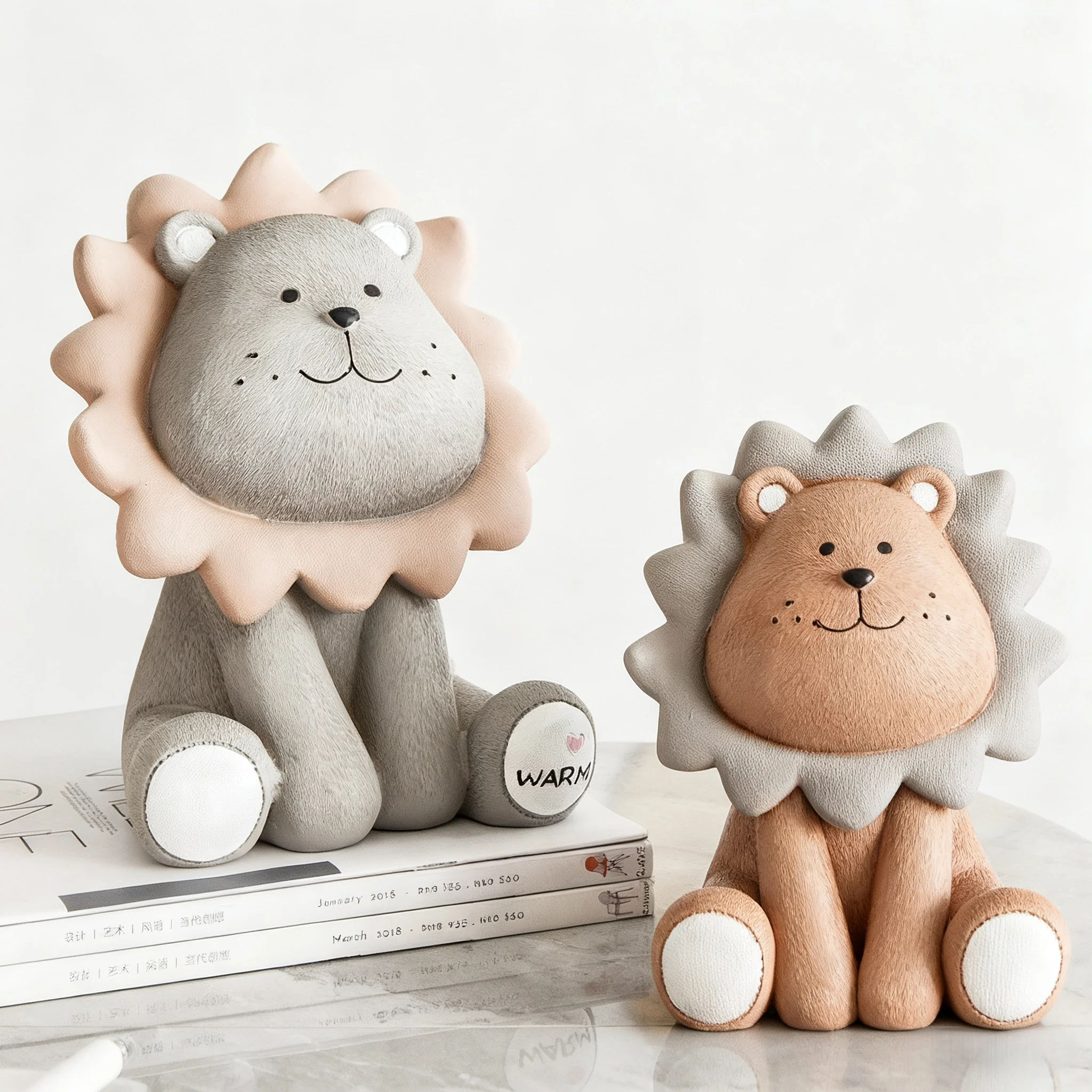 Boîte à monnaie en forme de Lion INS de Style nordique, ornement créatif et mignon de banque de pièces de monnaie, décor de bureau pour salon et chambre à coucher, 1 pièce