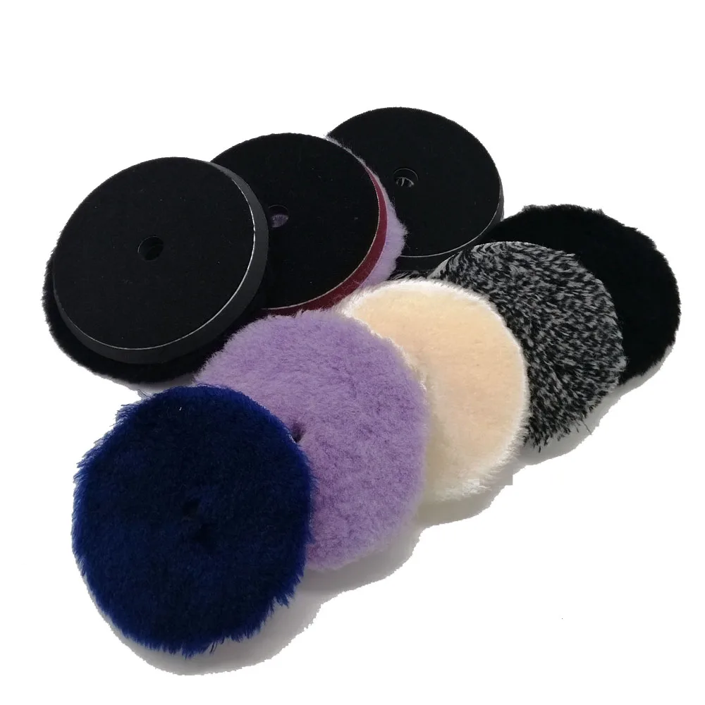 CDWTS 5Inch Orbital Wool Pad Car Japanese-style Polishing Pad Heavy Cutting Long Wool Ball