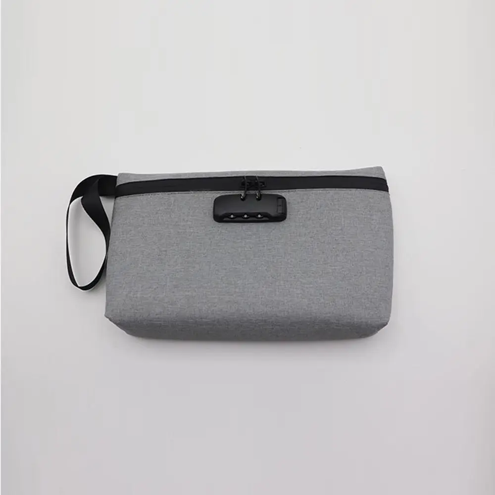 Combination Lock Smell Proof Stash Bag Waterproof with Handle Smell Isolation Case Portable Double Zipper Travel Medicine Box