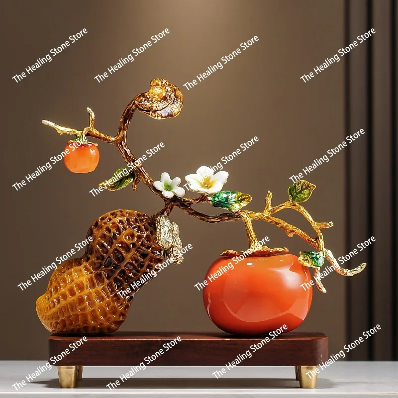 Good things happen, persimmon ornaments, high-end living room, TV cabinet, wine cabinet, Bogu rack, decorative ornaments