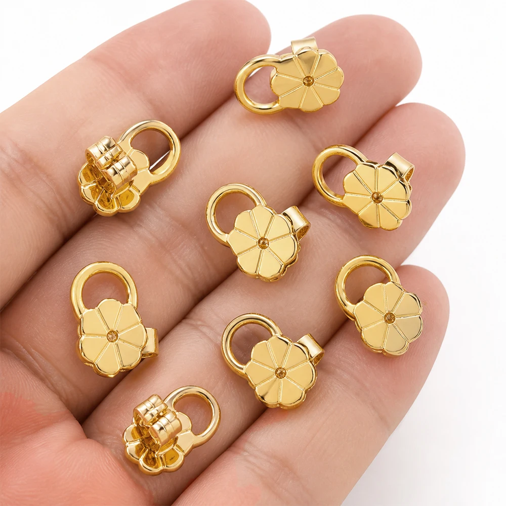 4pcs Earring Backs for Droopy Ears Heavy Earrings Replacements Locking Ear Supports Secure Stud Clutches for Sensitive Skin