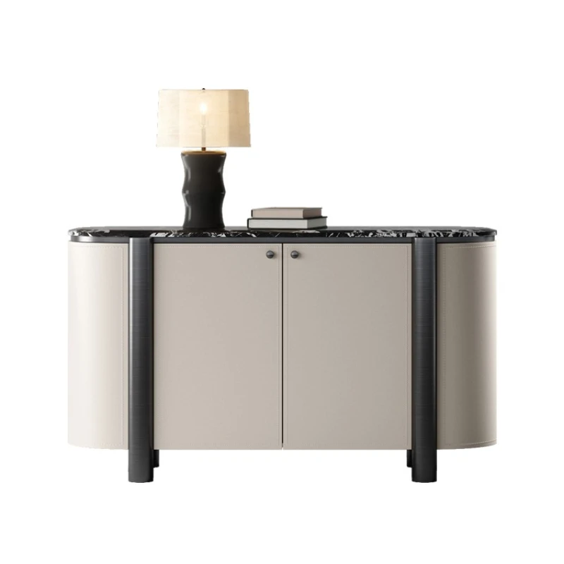 

Premium sense of home entrance cabinet, living room entrance solid wood dining side cabinet Italian light luxury