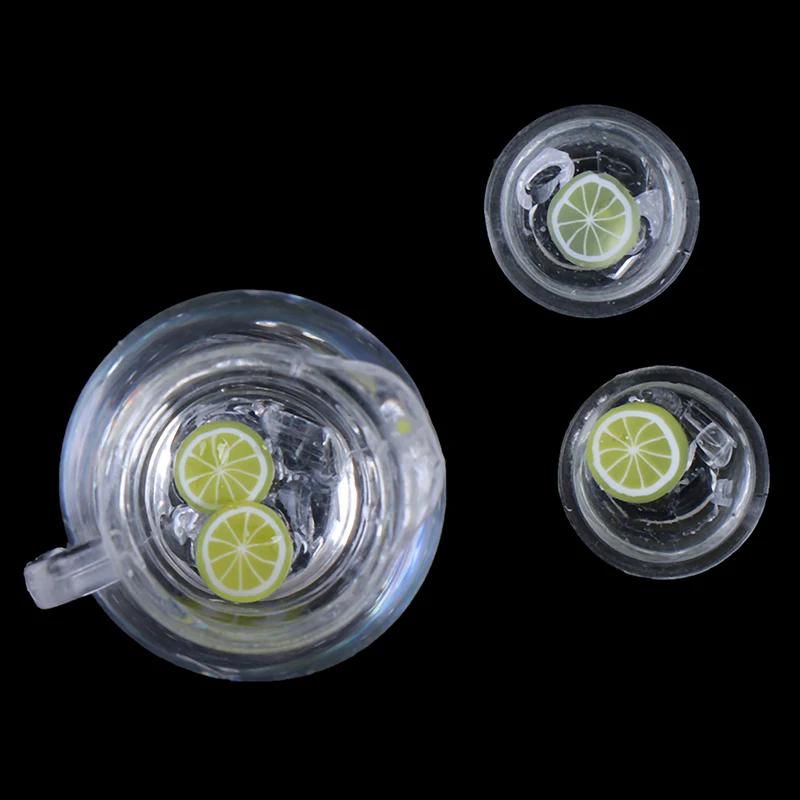 3 قطعة/المجموعة دمية مصغرة الغذاء عصير الليمون إبريق كوب صغير محاكاة المشروبات متجر DIY اكسسوارات الديكور