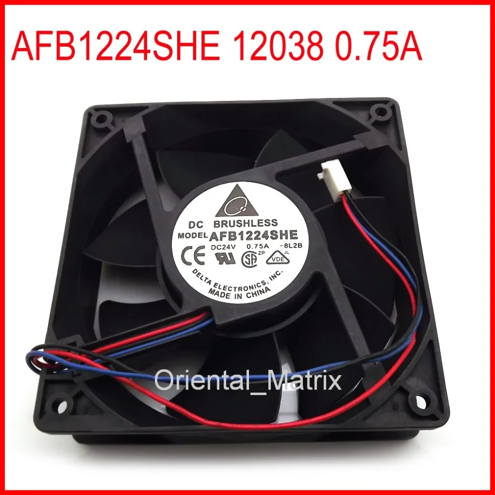 

AFB1224SHE-8L2B 12038 120*120*38 мм 24 В 0,75 А Кулер Охлаждающий инверторный вентилятор 3-контактный