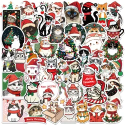 10/50PCS Christmas cat Graffiti Sticker Aesthetic Decorative Luggage Laptop Cup Phone Guitar Scrapbook Children's Toys stickers