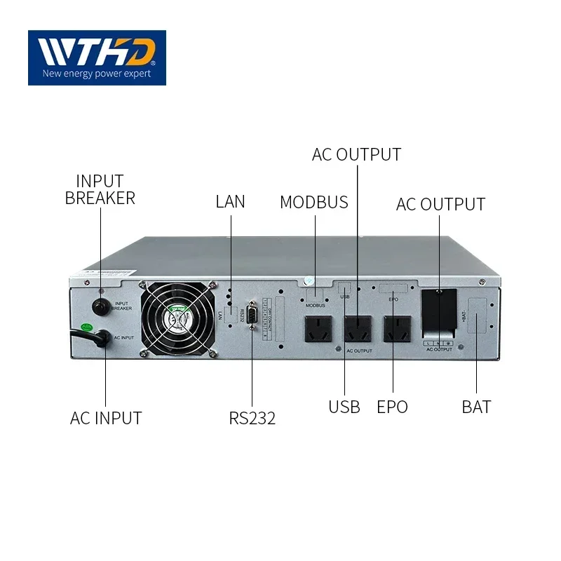 3KVA double conversion pure sine wave online display racks Uninterruptible Power Supply (UPS) with external battery