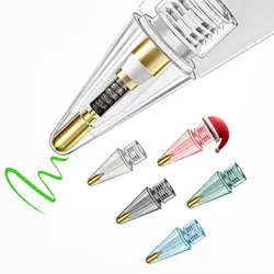 5 Pack Clear Pencil Tips for Apple Pencil 2nd Generation and 1st Generation Fine Point Metal Tip Wear-Resistant Precise Control
