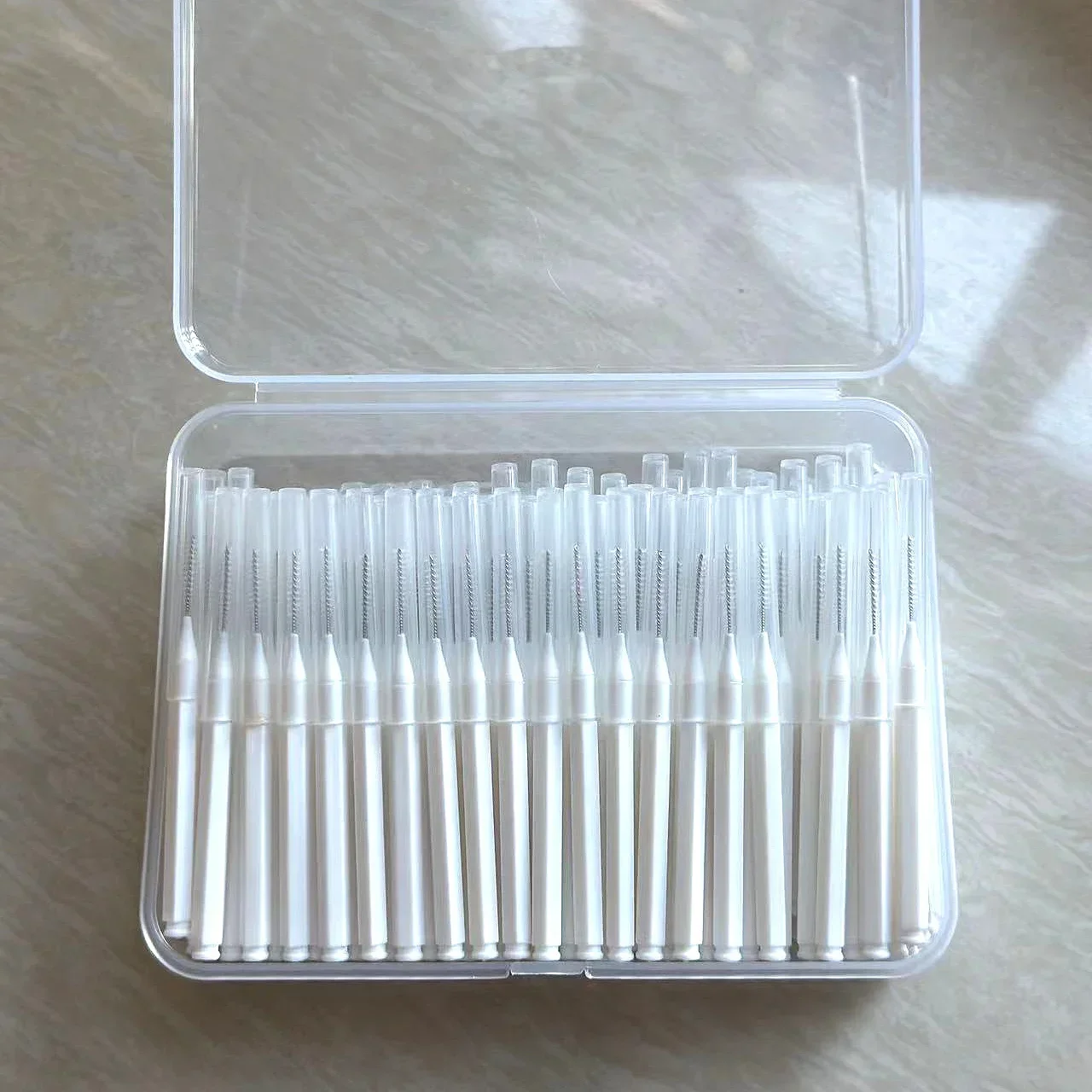 100/200 Stuks Doos Rager 0.6-1.5Mm Reiniging Tussen Tanden Mondverzorging Orthodontische I Vorm Tandzijde I-type push pull