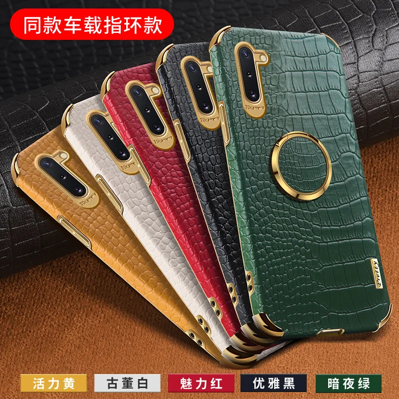 Luxury Crocodile Texture Leather Phone Case For Samsung Galaxy Note 10 Plus Note10 Lite back cover Protective Phone Shell Case