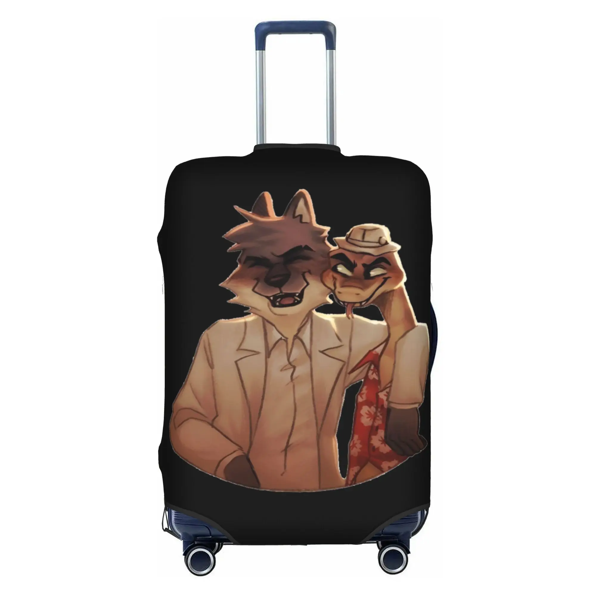 Custom Funny Bad Guys Luggage Cover Protector Dust Proof Wolf Snake Travel Suitcase Covers