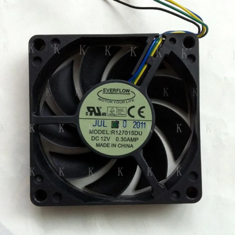 C FOR   EVERFLOW R127015DU 12V 0.30A 7CM 7015 Ball 4-wire Temperature Control Server Fan