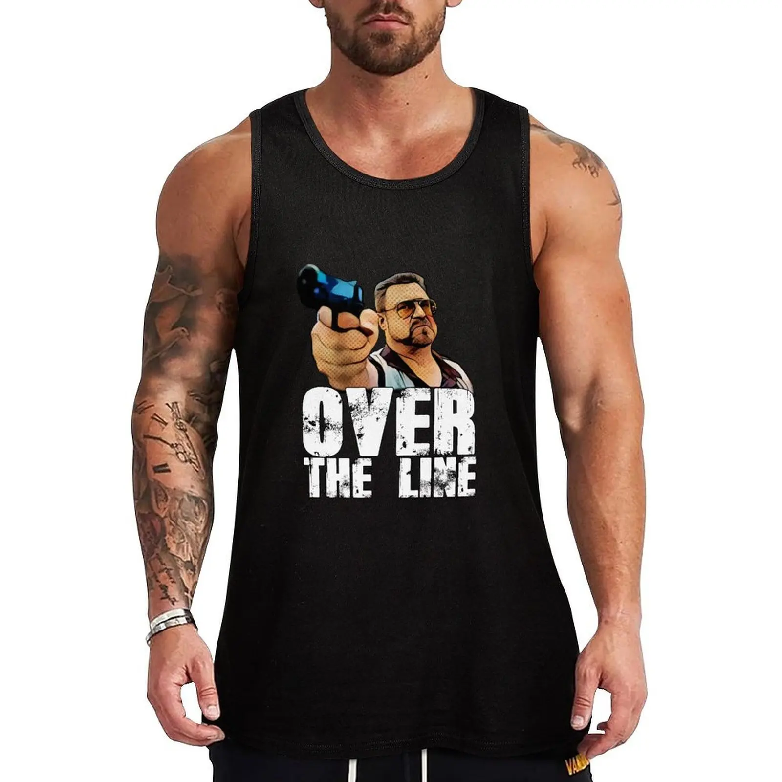 

OVER THE LINE Tank Top men gym clothing sleeveless t-shirts for men bodybuilding for men