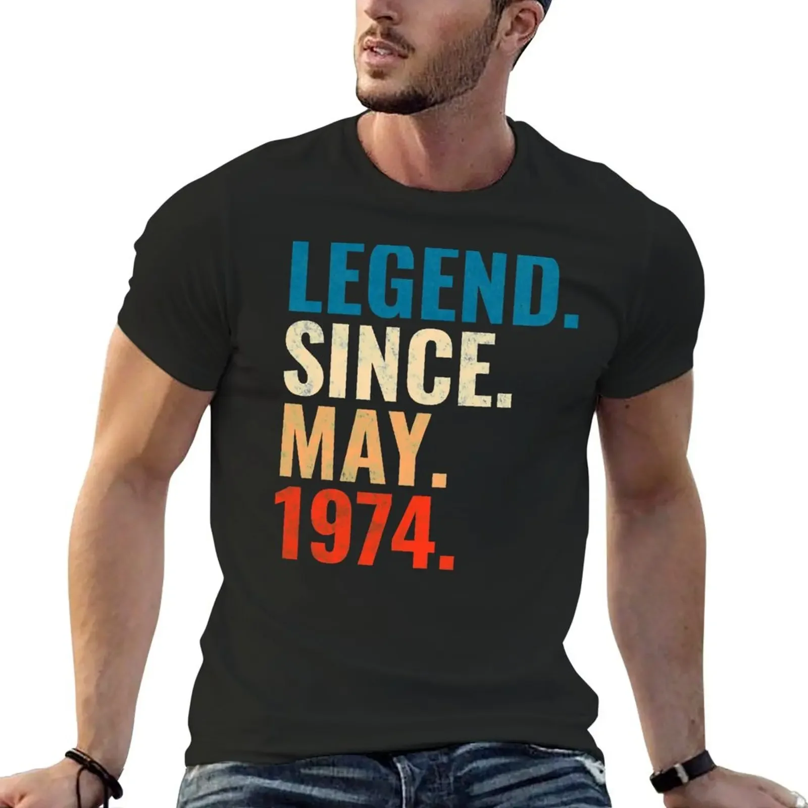 

Legend Since May 1974 Retro Vintage T-Shirt plus sizes anime custom t shirt plain t shirts men