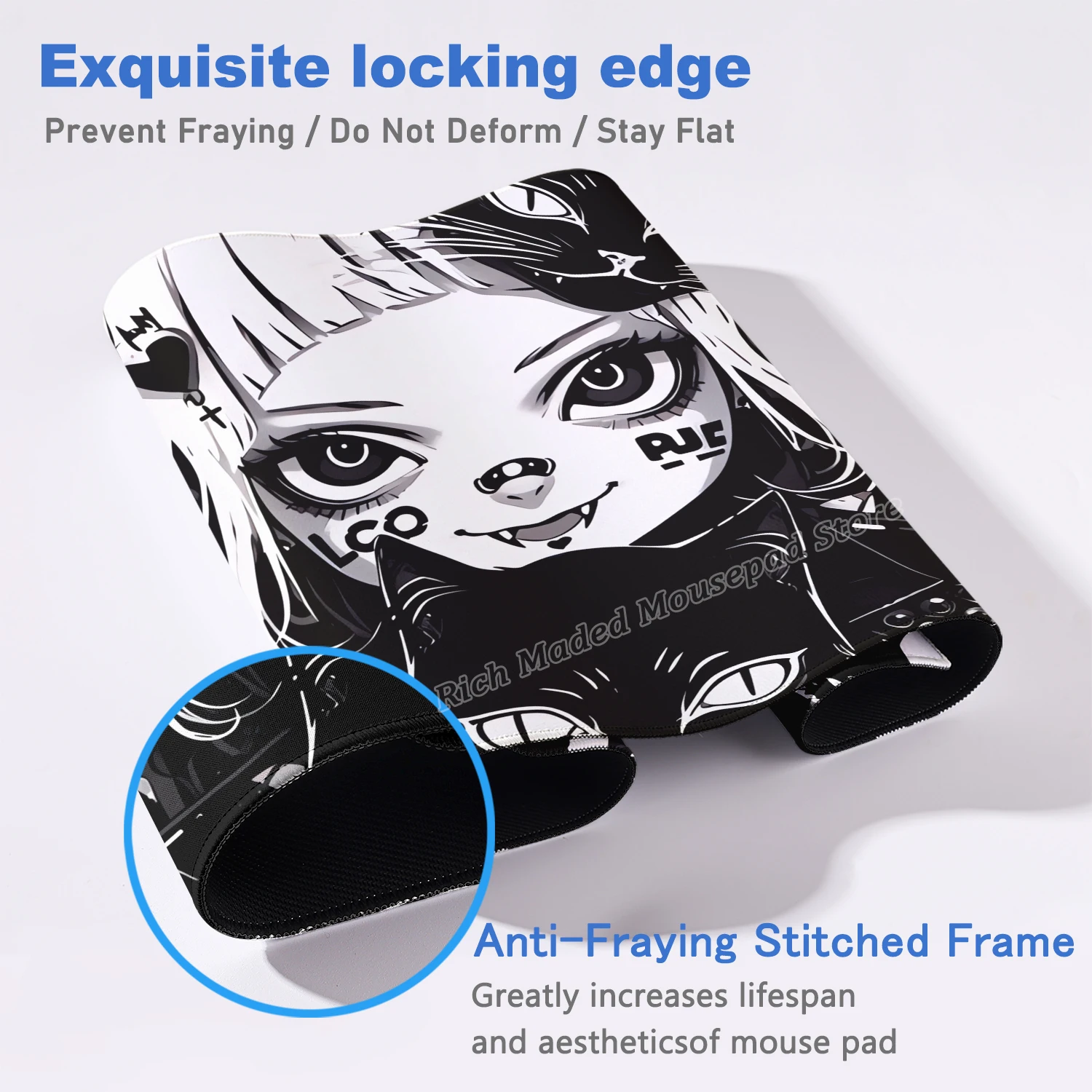 Meisjes en Kat Muismat 900x400 Xxl Kawaii Anime Meisje Bureaumat Pc Accessoires Gaming Computer Muismat Kantoor Toetsenbord tafel Matten