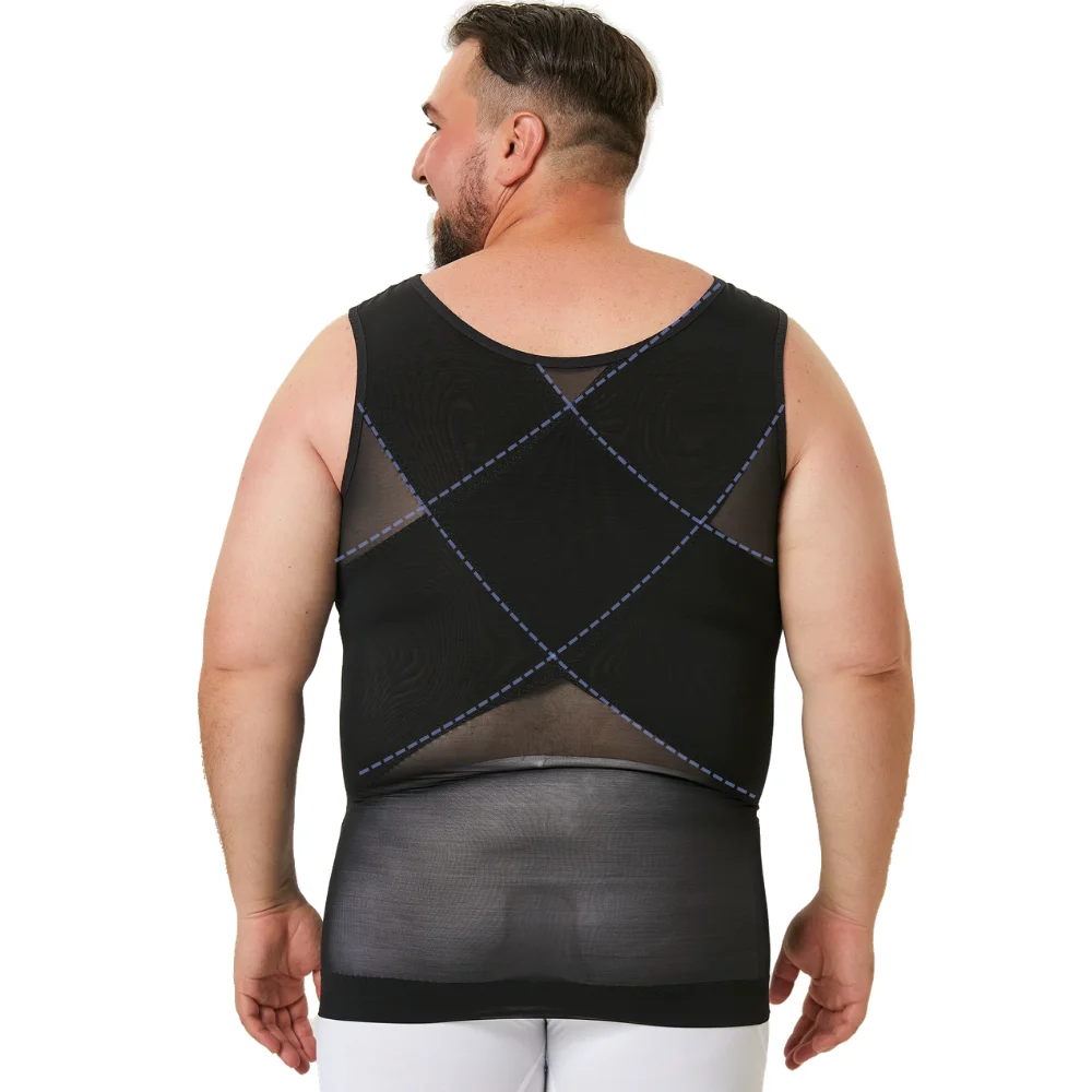 Men's Shapewear Tank Top Sleeveless Undershirt, Breathable Vest for Gynecomastia, Daily & Workout Wear