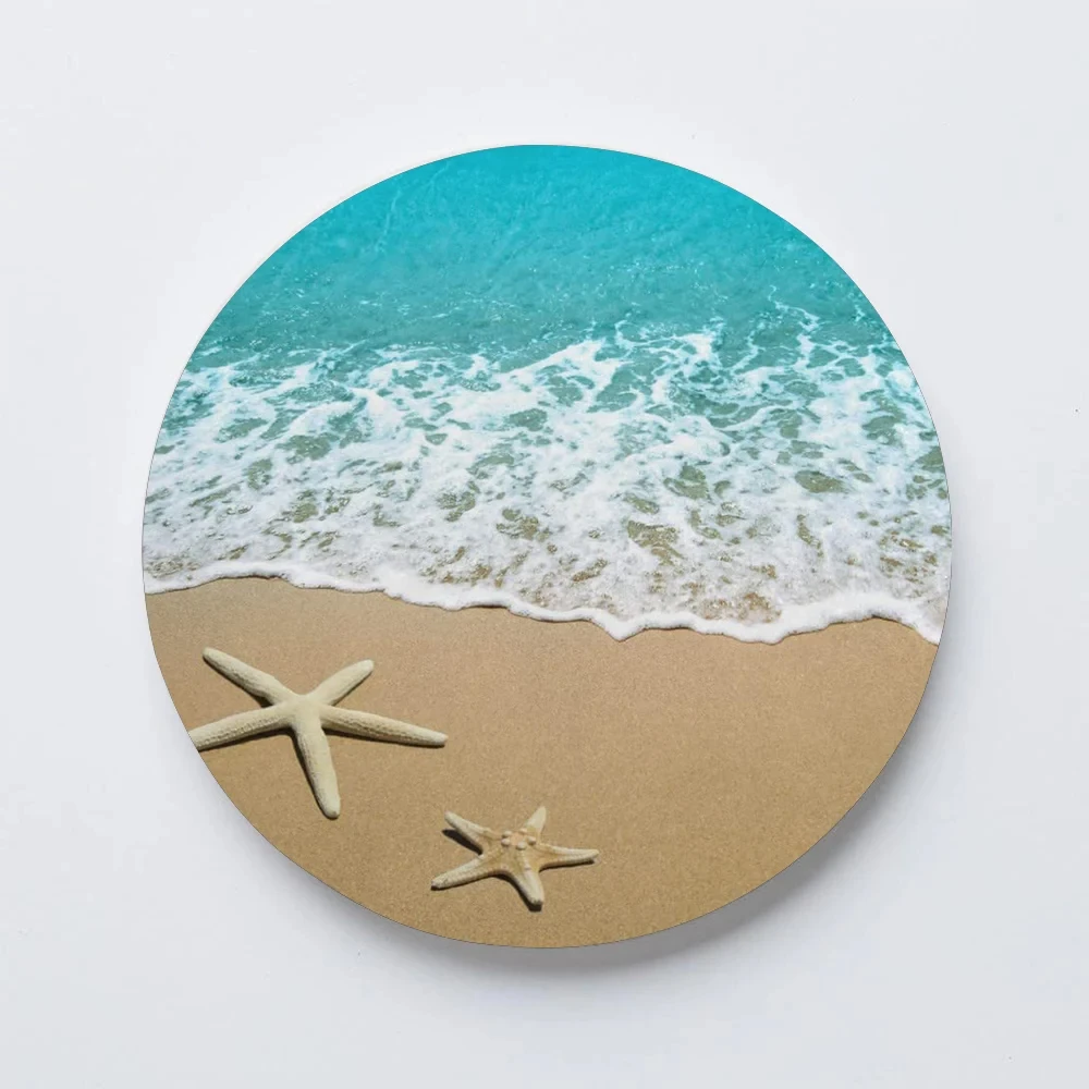 Beautiful Sea Wave and Sky Enamel Coasters for Table Summer Travel Reusable Drink Coasters Home Farmhouse Living Room Bar Decor