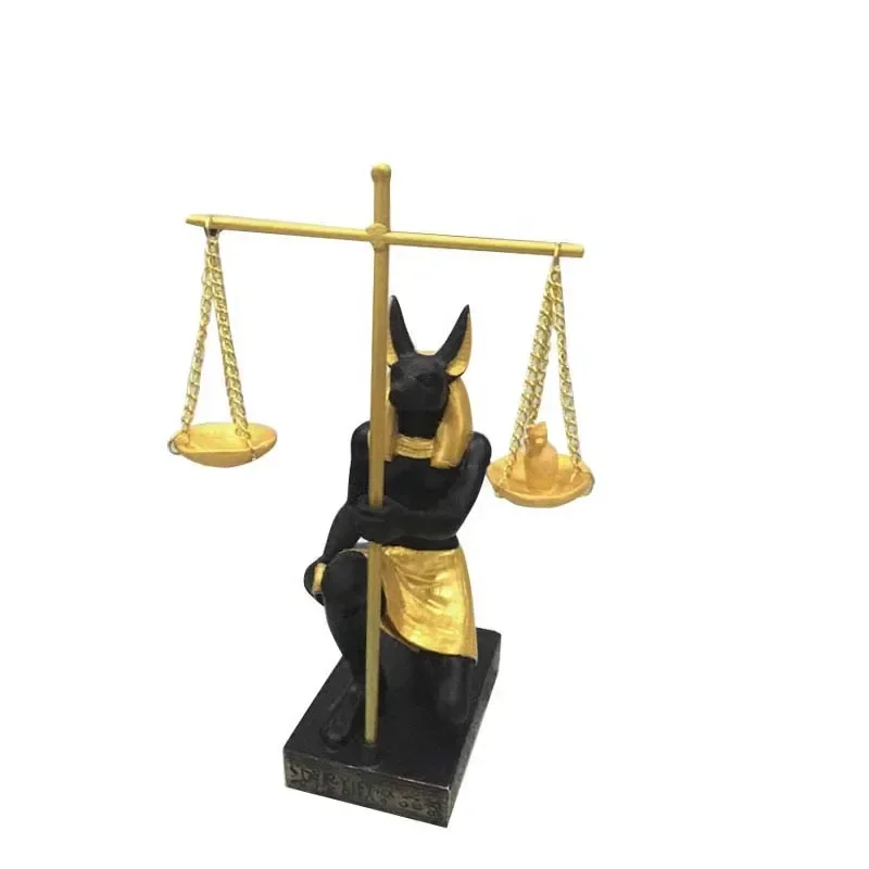 Ancient Egypt Balance Judge Anubis God Statue Resin Crafts Figure Dog God Art Sculpture Home Desktop Decoration model Souvenirs