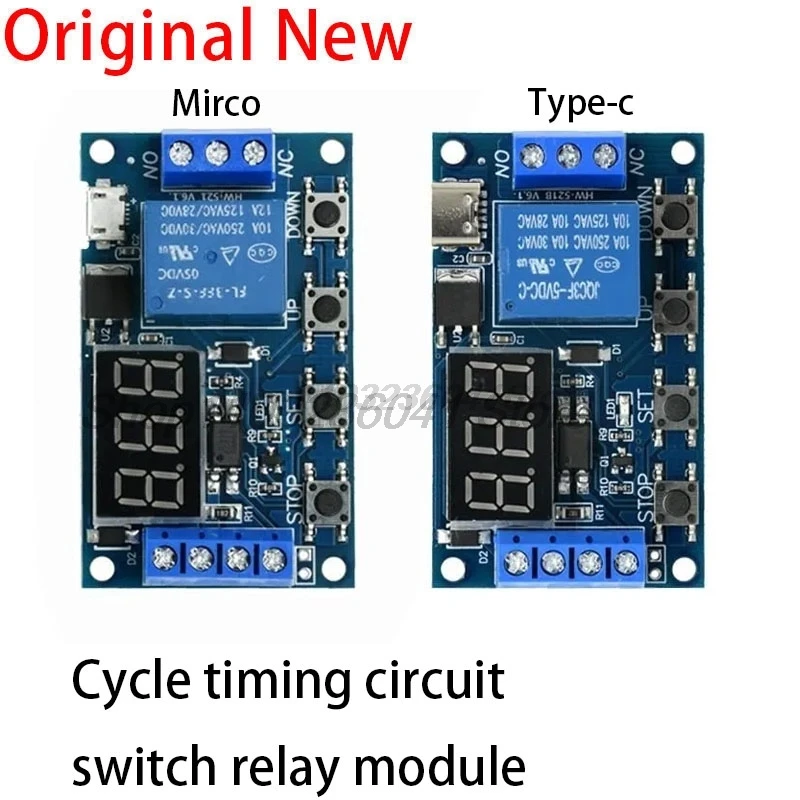 DC 6-30V Support Micro USB 5V LED Display Automation Cycle Delay Timer Control Off Switch Delay Time Relay 6V 9V 12V 24V