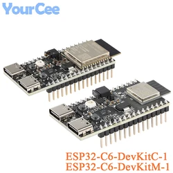 ESP32-C6-DevKitM-1 ESP32-C6-DevKitC-1 scheda di sviluppo ESP32-C6 MINI-1 WROOM-1 WiFi Wireless 2.4GHz wi-fi 6 modulo Zigbee BLE5