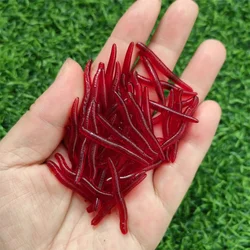 Vinilo gusano rojo con olor y sabor para pesca de lubina marina