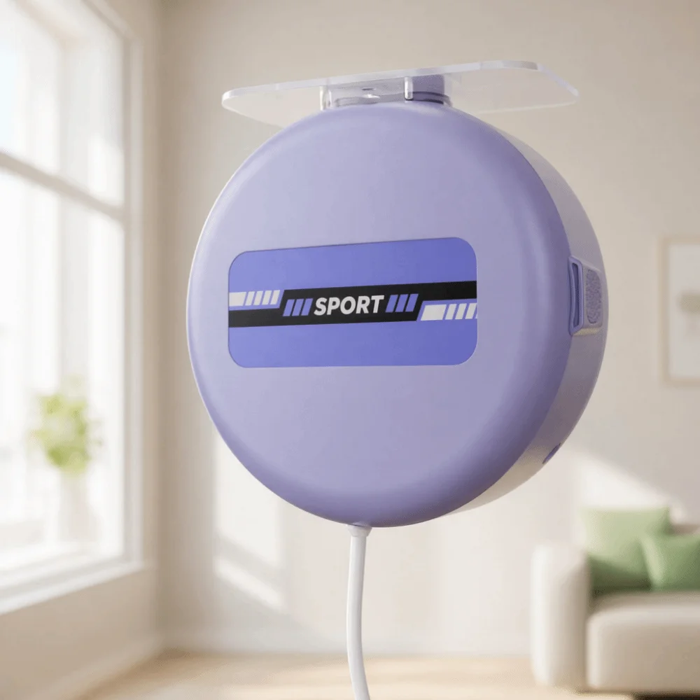 8pcs Ceiling Mounted Badminton Trainer Height Adjustable Snap Button Badminton Rebound Trainer Elastic Cord ABS