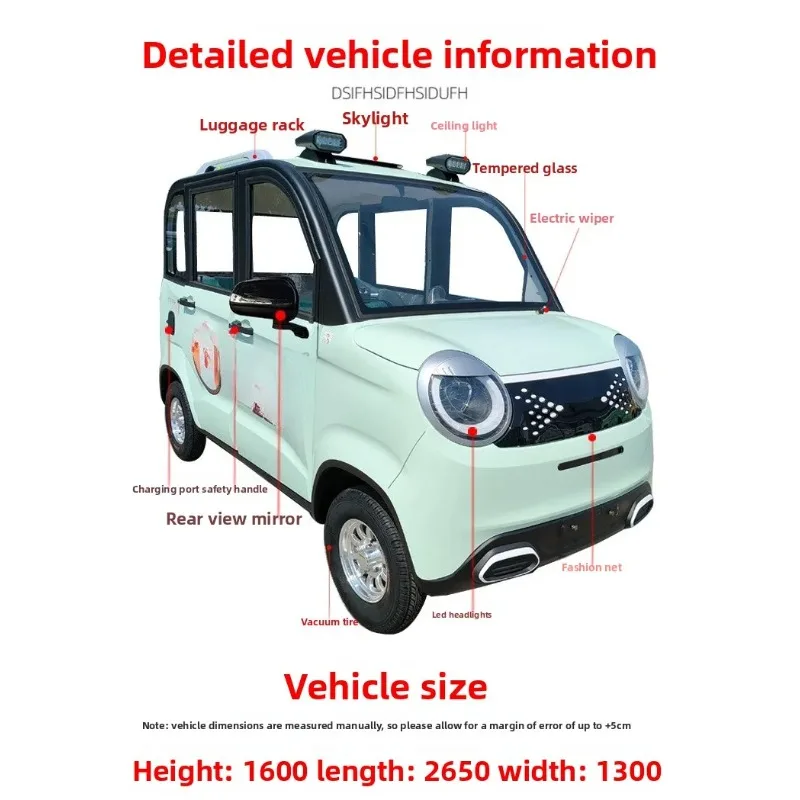 سيارة كهربائية بأربع عجلات، سيارة تعمل بالبطارية مغلقة بالكامل للبالغين، لالتقاط مركبة كهربائية بأربع عجلات للأطفال