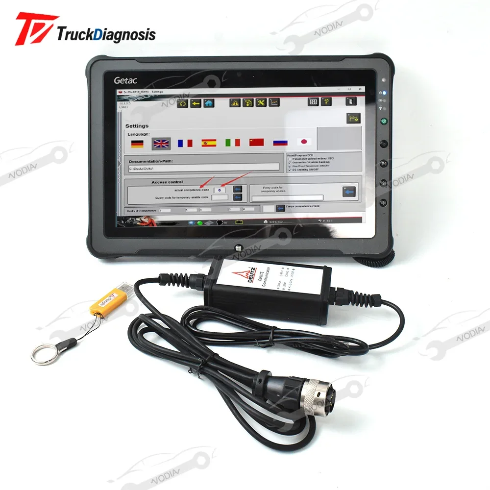 Ready to use F110 Tablet +For Deutz Communicator OBD Adapter with SerDia Software For SerDia 2010 diagnostic and programming