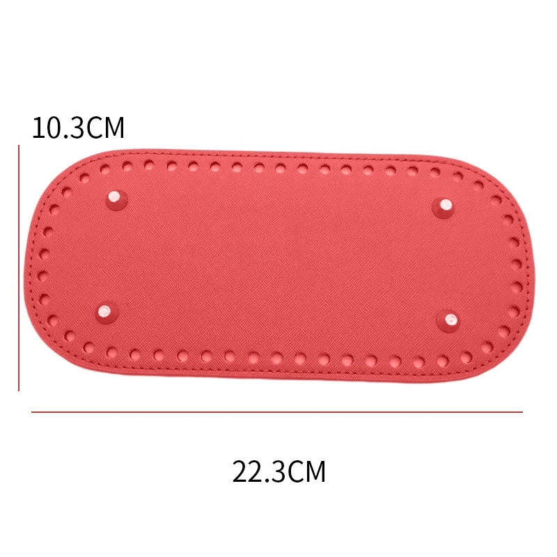 22x10cm Long Bottom for Knitted Bag PU leather Bag Base Handmade Bottom With Holes Diy Crochet Bag Bottom accessories