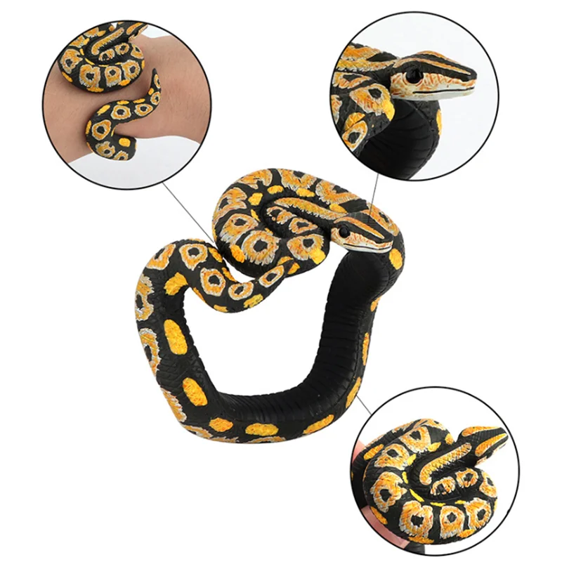 Snake Python Bracelet Simulation Animal Model Figure Plastic Fun Prank Gift for Kids Educational Children\'s Boys Girls Hot Toys